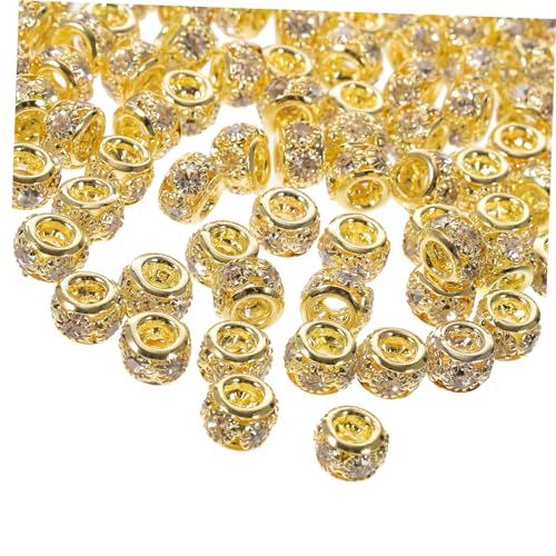 PartyKindom 100 Stück Strassperlen Legierung Goldfarbene Rondelle Abstandshalter DIY Schmuckzubehör für Armbänder und Bastelarbeiten PartyKindom 100 Stück Strassperlen Legierung Goldfarbene Rondelle Abstandshalter DIY Schmuckzubehör für Armbänder und Bastelarbeiten von PartyKindom