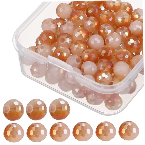 PartyKindom 100 Stück Teiliges Facettierte Glasperlen Bunte Lose Schmuckperlen für Armbandherstellung DIY Bastelperlen zum Auffädeln Langlebige Kleine Perlen für Kreative Schmuckgestaltung von PartyKindom