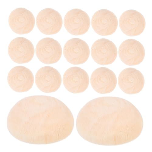 PartyKindom 100 Stück Unlackierte Holzkugeln Halbe Bastelperlen Holz DIY Material für Schmuckherstellung Malen und Kreative Projekte für Bastelarbeiten und von PartyKindom