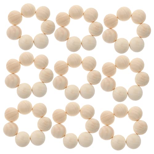 PartyKindom 100 Stück Unvollendete Halb Rund Holzperlen für Diy Projekte Natürliche Holzperlen Unbehandelt für Schmuck Basteln und Dekoration von PartyKindom