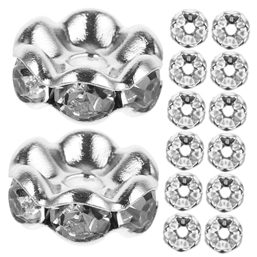 PartyKindom 100 Stück Wellenförmige Silberfarbene Legierung Spacer Perlen DIY Schmuckperlen für Armbandherstellung Kreative Abstandsperlen Basteln Zubehör von PartyKindom