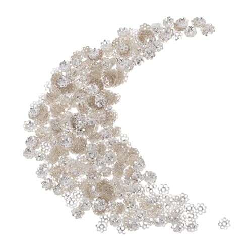 PartyKindom 1000 Stück Endkappen für Schmuckherstellung Robuste Blumenperlenkappen Metall Glänzende Spacer für Diy Armbänder Halsketten und Kreative Bastelprojekte von PartyKindom