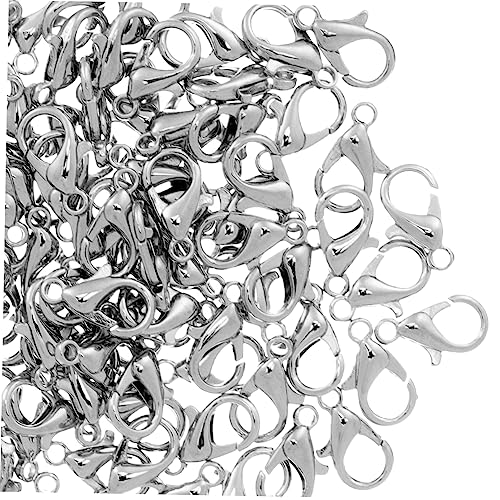 PartyKindom 100Stücke Hummerkrallenverschlüsse für DIY Schmuck Clips für Armbänder Glänzende Legierung für Handgefertigte Projekte von PartyKindom