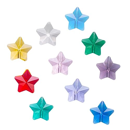 PartyKindom 100Stücke Kristallstern Perlen Farben DIY Schmuckzubehör für Armbänder Langlebige Glasperlen für Bastelprojekte für Hochzeiten von PartyKindom