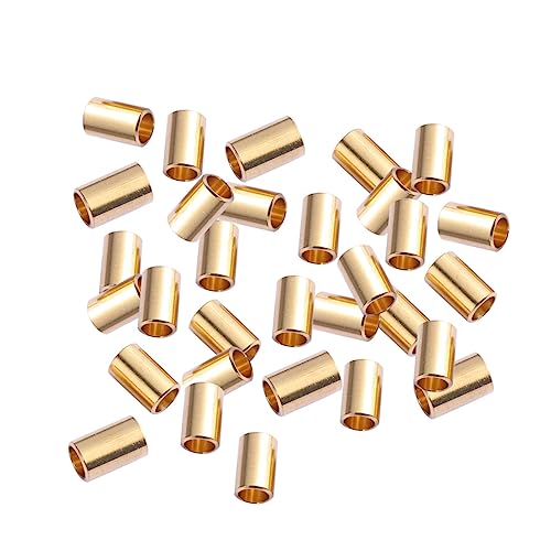 PartyKindom 100Stücke Runde Röhrenperlen Kupferfarben DIY Schmuck Zubehör für Armbänder und Große für Einfaches Auffädeln für Bastelprojekte von PartyKindom