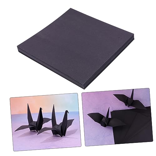PartyKindom 100Stücke Schwarzes Origami Papier DIY Faltpapier für Handarbeiten Doppelseitig für Kunstprojekte und Dekorationen von PartyKindom