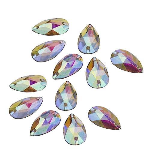 PartyKindom 100Stücke Teardrop Form Flachrücken Harz Strasssteine DIY Kristallperlen für Scrapbooking und Dekoration zum Verzieren von Kleidung Schmuck von PartyKindom
