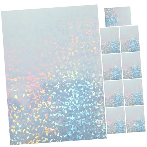 PartyKindom 10Blätter Selbstklebende Holographische Druckerpapier Buntes Vinyl Aufkleberpapier für Tintenstrahldrucker DIY Etiketten und Dekoration und Verschleißfest von PartyKindom