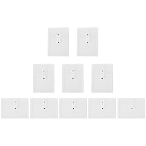 PartyKindom 10Stücke Dokumentenordner Transparente Aktentaschen mit Seilknopf Wiederverwendbare Organizer für Büro Wasserabweisend für Rechnungen und Dokumente von PartyKindom