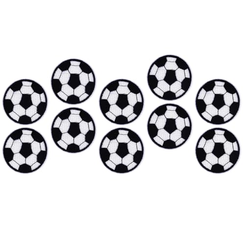 PartyKindom 10Stücke Fußball Flicken Selbstklebend für Kleidung Wiederverwendbare Patches Durchmesser Langlebig und Praktisch für Shirts Hosen und Mäntel von PartyKindom