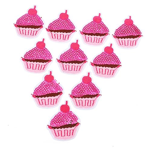 PartyKindom 10Stücke Glitzernde Pailletten Cupcake Aufnäher Selbstklebend zum Aufbügeln für Bastelprojekte Kleidung Hüte und Dekoration DIY Stickerei Patches von PartyKindom