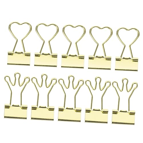 PartyKindom 10Stücke Herz Büroklammern mit Langem Multifunktionale Metallbinder Clips für Bürobedarf für Notizen Scrapbooking und Dekoration von PartyKindom