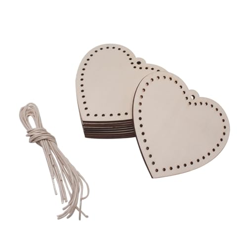 PartyKindom 10Stücke Herzförmige Holzscheiben DIY Dekoration für Hochzeiten Valentinstag und Kunsthandwerk Unbeschichtet zum Bemalen und Personalisieren von PartyKindom