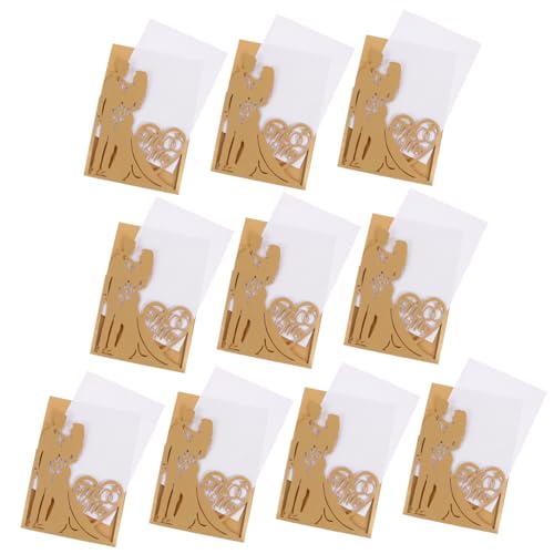 PartyKindom 10Stücke Kreative Hochzeitseinladungskarten mit Ausgehöhltem Design Romantische Einladungskarten für Hochzeiten und Valentinstag Hochwertiges Spezialpapier Langlebig von PartyKindom