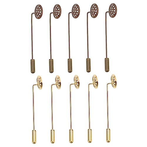 PartyKindom 10 Stücke Brosche Basis für Selbstgemacht Kostüm Schmuck Zubehör Runde Anstecknadeln Zinklegierung Robust und Langlebig für Kreative Projekte und Hochzeitsanstecker von PartyKindom