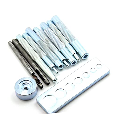 PartyKindom 11Stücke Teiliges DIY Lederhandwerkzeug Druckknopf Setter Basis für Präzise Lochung und Installation von Druckknöpfen Nieten und Tüllen von PartyKindom