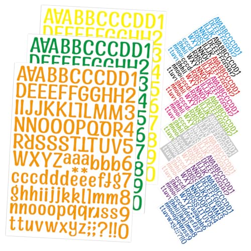 PartyKindom 12 Blatt Teiliges Bunte Selbstklebende Buchstaben und Zahlenaufkleber Vinyl Wasserfest Leicht Abziehbar zum Beschriften und Dekorieren von Briefkästen Flaschen Handys und DIY PartyKindom 12 Blatt Teiliges Bunte Selbstklebende Buchstaben und Zahlenaufkleber Vinyl Wasserfest Leicht Abziehbar zum Beschriften und Dekorieren von Briefkästen Flaschen Handys und DIY von PartyKindom