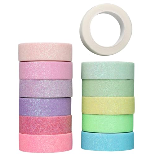 PartyKindom 12 Rollen Glitter Washi Tape Buntes Klebeband für Scrapbooking DIY Dekoration Geschenkpapier Packpapier Geschenkverpackung Vielseitiges Bastelband PartyKindom 12 Rollen Glitter Washi Tape Buntes Klebeband für Scrapbooking DIY Dekoration Geschenkpapier Packpapier Geschenkverpackung Vielseitiges Bastelband von PartyKindom