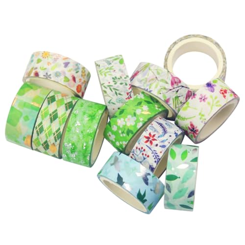 PartyKindom 12 Rollen Vintage Washi Tapes mit Blumenmuster Dekorative Klebebänder für Scrapbooking Journaling und DIY Projekte Vielseitiges Set für Kreative Bastelarbeiten von PartyKindom