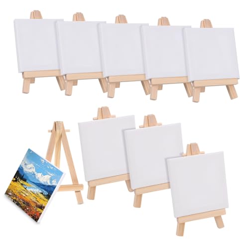 PartyKindom 12 Sätze Kinderöl -staffel Planke Art Display Kit Kleine Kunststaffelei Staffelei Mini Erwachsene Bretter Malstaffelei Tischplatte Tischdeckenklammern Hölzern Weiß von PartyKindom