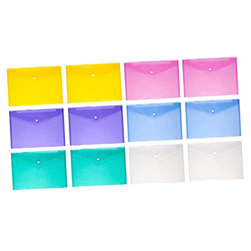 PartyKindom 12 Stück Dokumentenmappe Transparente Aktenordner mit Druckknopf Reißfest und Wasserabweisend für Sichere Aufbewahrung Wichtiger Unterlagen Blau von PartyKindom