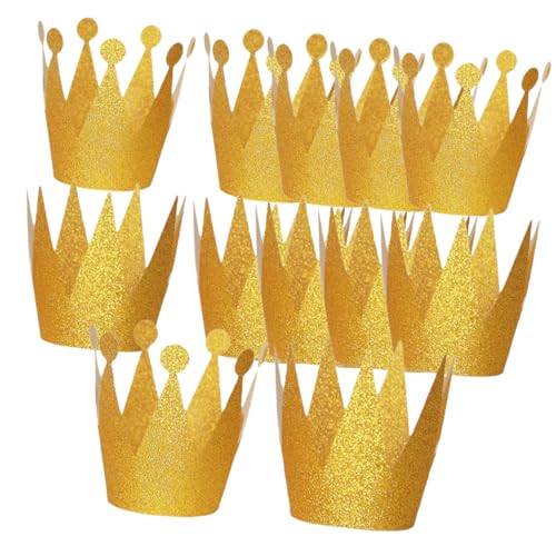 PartyKindom 12 Stück Geburtstagskronen Partyhüte aus PVC mit Doppelseitigem Glitzer Goldene Prinzessin und Designs Einstellbare Geburtstagsmützen für Partyzubehör PartyKindom 12 Stück Geburtstagskronen Partyhüte aus PVC mit Doppelseitigem Glitzer Goldene Prinzessin und Designs Einstellbare Geburtstagsmützen für Partyzubehör von PartyKindom