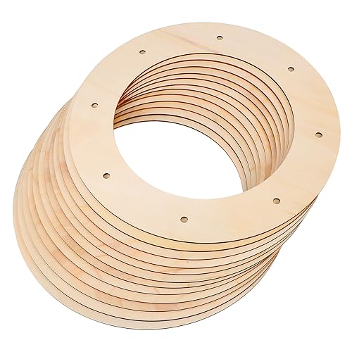 PartyKindom 12 Stück Girlandenholzrahmen Kranzform Dekoration Weihnachtsschmuck selber machen Kranz für Kranzrahmen Kränze Kranzmaking -Vorräte Kranzring aus Holz Holzkranz bildet Bastelrahmen von PartyKindom