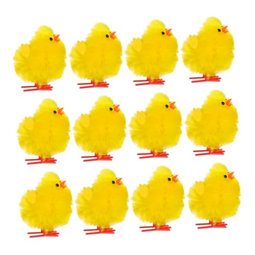 PartyKindom 12 Stück Osterdekoration Küken Osterornament Küken Partyspielzeug Ostereierfüller Lustiges Küken Ostern Chemiefaser Und Kunststoff Gelb von PartyKindom