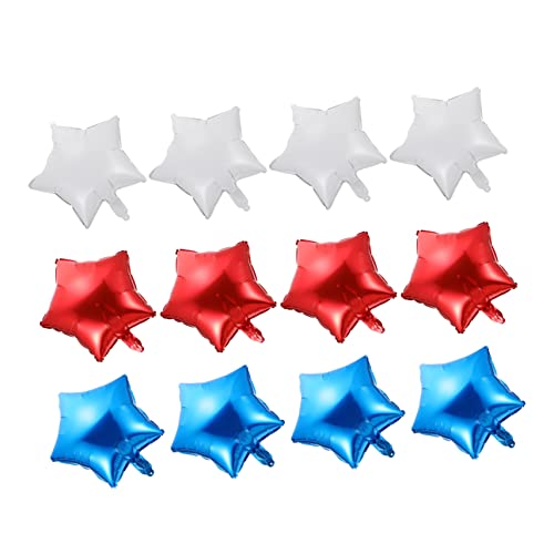 PartyKindom 12 Stück Rote Weiße und Blaue Folienballons für Patriotic Party Deko mit Sternenmotiven für Festlichkeiten und Fotoshootings von PartyKindom