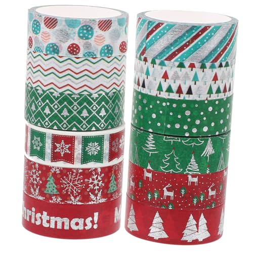 PartyKindom 12 Stück Teiliges Dekoratives Washi Tape Weihnachten mit Einzigartigem Goldfoliendruck Vielseitiges Klebeband für Scrapbooking Geschenkverpackung Notizbuchdekoration und DIY PartyKindom 12 Stück Teiliges Dekoratives Washi Tape Weihnachten mit Einzigartigem Goldfoliendruck Vielseitiges Klebeband für Scrapbooking Geschenkverpackung Notizbuchdekoration und DIY von PartyKindom