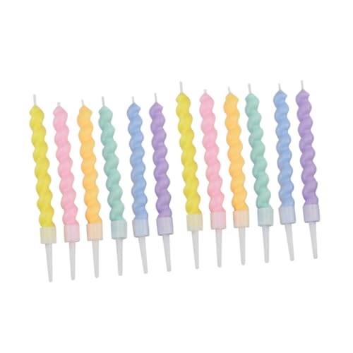 PartyKindom 12 Stück Teiliges Geburtstagskerzen Kerzen für Torten Partydekoration Bunte Wachskerzen für Kuchen und Feier Geeignet von PartyKindom