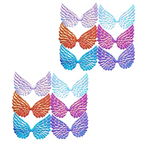 PartyKindom 12 Stück Teiliges Glitzernde Engelsflügel Patches für DIY Bastelmaterialien Iridescente Stoffaufnäher für Kreative Kinderhaarschmuck und Festtagsdekorationen von PartyKindom