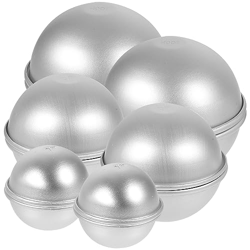 PartyKindom 12 Stück Teiliges Halbkugel Badebombenform Aluminium Diy Seifen und Kuchenform für Backen und Basteln für Epsom Salz und Meersalz Badebomben von PartyKindom