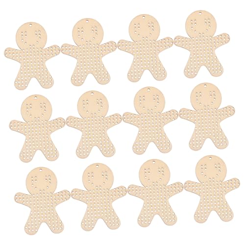 PartyKindom 12 Stück Teiliges Holzgitterplatten für Kreuzstich Lebkuchenmänner Holzanhänger zum Sticken Blanko Diy Bastelvorlage für Weihnachtsdeko Hochzeit und Kreative Handarbeiten PartyKindom 12 Stück Teiliges Holzgitterplatten für Kreuzstich Lebkuchenmänner Holzanhänger zum Sticken Blanko Diy Bastelvorlage für Weihnachtsdeko Hochzeit und Kreative Handarbeiten von PartyKindom