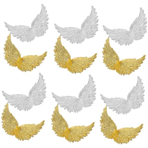 PartyKindom 12 Stück Teiliges Mini Engel Flügel Kuchen Topper aus Kunststoff Elegante DIY Dekoration für Geburtstagsfeiern und Bastelprojekte Gold und Silber PartyKindom 12 Stück Teiliges Mini Engel Flügel Kuchen Topper aus Kunststoff Elegante DIY Dekoration für Geburtstagsfeiern und Bastelprojekte Gold und Silber von PartyKindom