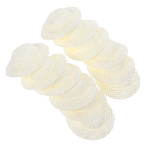 PartyKindom 12 Stück Teiliges Mini Papier Hüte Miniatur Gewebte Puppenhüte Leichte DIY Dekoration Vielseitig als Foto Requisite und Puppenzubehör Cremeweiße Kleine Hüte für von PartyKindom