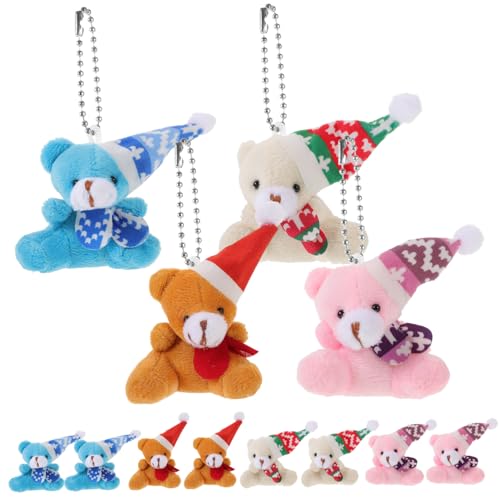 PartyKindom 12 Stück Teiliges Plüsch Bär Schlüsselanhänger Anhänger Niedliche Weihnachts Teddybären für Taschen Rucksäcke Dekoration Vielseitig als Party und Weihnachtsdeko von PartyKindom