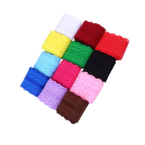 PartyKindom 12 Stück Teiliges Spitzenband Farbiges Deko band aus Hochwertigem Stoff Langlebige Schleifenbänder für Geschenkverpackung Party DIY bastelprojekte von PartyKindom