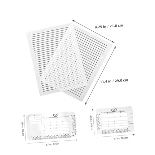 PartyKindom 12 Stück Teiliges Stencil set aus Langlebigem Pp material Geradlinige Schablonen für Umschläge und Grußkarten Waschbar und Wiederverwendbar Adressierlineal für Präzises Schreiben von PartyKindom