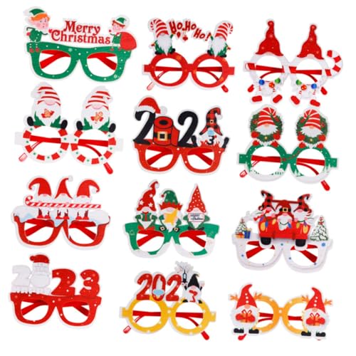 PartyKindom 12 Stück Teiliges Weihnachtsbrillen Rahmen aus Kunststoff und Filz Leichte Partybrillen für Fotorequisiten Verschiedene Designs Bequeme Passform für Xmas Feier Dekoration und PartyKindom 12 Stück Teiliges Weihnachtsbrillen Rahmen aus Kunststoff und Filz Leichte Partybrillen für Fotorequisiten Verschiedene Designs Bequeme Passform für Xmas Feier Dekoration und von PartyKindom