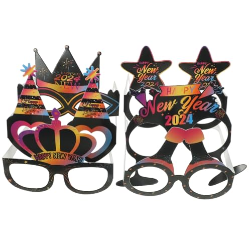 PartyKindom 12 Stück Teiliges Year Accessory Cosplay Papierbrillen in Regenbogenfarben Lustige Partybrillen für Silvesterfeier Geburtstags und Festivaldekoration Kreative und Auffällige von PartyKindom