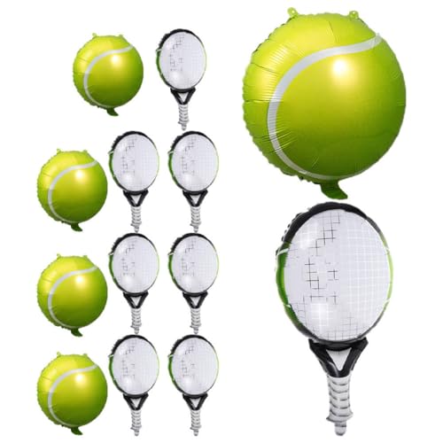 PartyKindom 12 Stück Tennis Balloons Grüne Aluminium Folienballons für Tennis Party Dekoration für Sport Themen Geburtstagsfeiern Vielseitige Luftballons für Jede von PartyKindom
