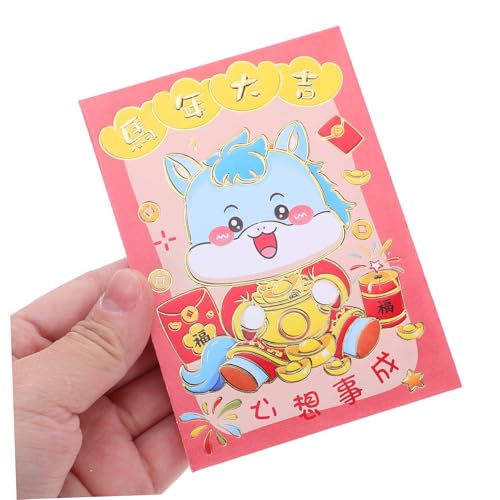 PartyKindom 120 Stück Pferde Rote Umschläge Chinesisches Neujahr Traditionelle Hongbao Glücksgeldumschläge für Frühlingsfest Party Favor Kartonumschläge von PartyKindom