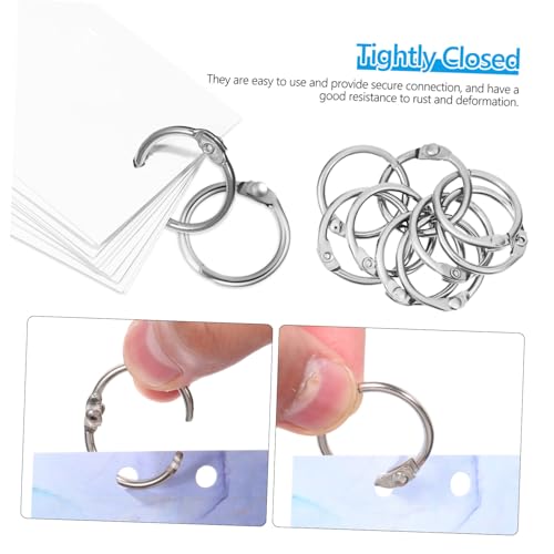 PartyKindom 120 Stück Teiliges Metall Buchbinderinge Runde Lose Ringe Robuste Rostfreie Binder Ringe für Scrapbooks Notizbücher Karteikarten und DIY projekte Silberfarben von PartyKindom