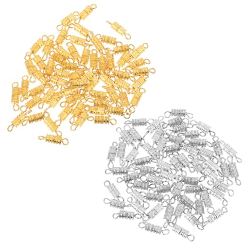 PartyKindom 120 Stück Teiliges Schraubverschluss Halsketten und Armbänder Langlebige Schmuckverbinder aus Einfach zu Befestigen DIY Schmuckherstellung Zubehör Gold Silberfarbene Verschlüsse PartyKindom 120 Stück Teiliges Schraubverschluss Halsketten und Armbänder Langlebige Schmuckverbinder aus Einfach zu Befestigen DIY Schmuckherstellung Zubehör Gold Silberfarbene Verschlüsse von PartyKindom