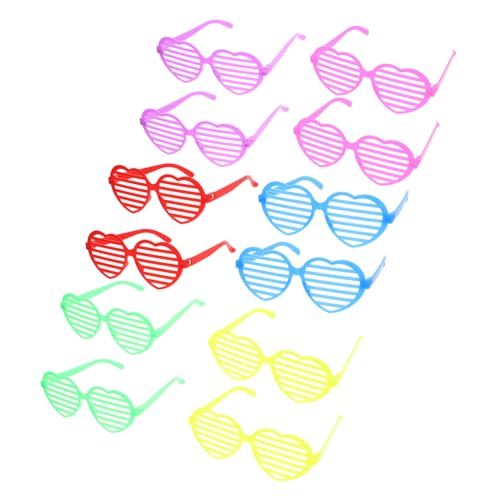 PartyKindom 12Stücke Herzbrille für Valentinstag Lustige Partybrille für Erwachsene und Fotokabinen Requisiten Farben für Partys und Feiern von PartyKindom