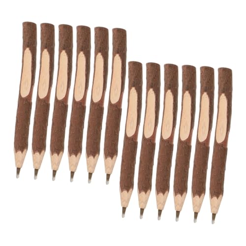 PartyKindom 12Stücke Holz Kugelschreiber Handgefertigte Ast Stifte aus Robustem Holz für Journaling Bürobedarf und Schwarze von PartyKindom
