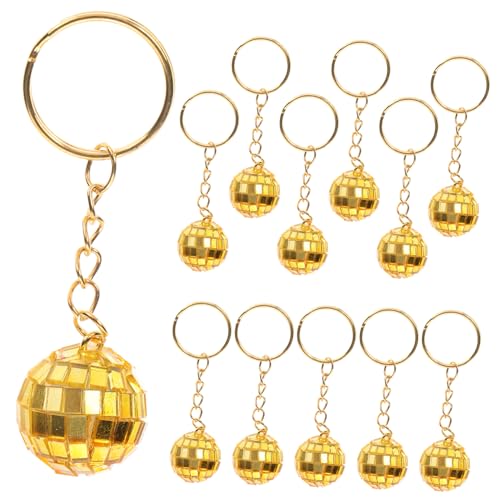 PartyKindom 12Stücke Mini Disco Spiegelkugel Schlüsselanhänger Retro Jahre Discokugel Anhänger Für Hochzeiten Neujahr Und Autodekoration Spiegel Schlüsselanhänger von PartyKindom