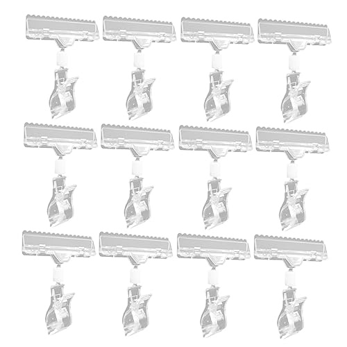 PartyKindom 12Stücke Preisschildhalter Clips Drehbare Clips für Einzelhandel Robuste Etikettenhalter für Marktstände Verkaufsstände Menüs und Fotos Vielseitige Schild Clips von PartyKindom