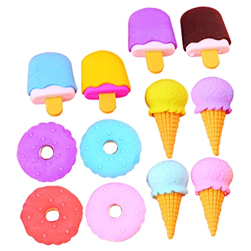 PartyKindom 12Stücke Teiliges Mini Radiergummis Dessert Form Multifunktionale Bleistiftgummis für Mitgebsel für Kindergeburtstage und Spaßig von PartyKindom
